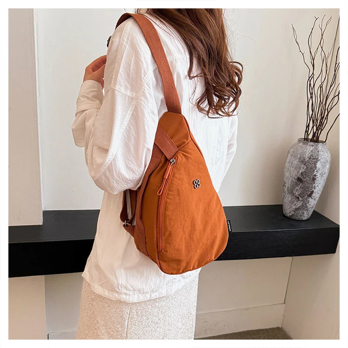 Nylon Zipper 2024 Hot Selling Women's Waist Packs Solid Color Versatile Casual Chest Bag Soft Simple Popular Crossbody Bag