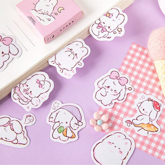 45-Piece Cute Rabbit Kawaii Sticker Set for Planners and Scrapbooking - Adorable Daily Decorations 45Piece Cute Rabbit Kawaii Sticker Set for Planners and Scrapbooking   Lacatang Shop Lacatang Shop 