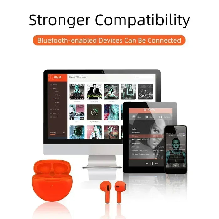 LS Pro 6 TWS Wireless Bluetooth Earbuds - Mini Stereo Sport Headphones for Xiaomi and Android Devices