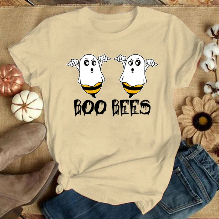 Funny "Boo Bees" Graphic Tee - Casual Summer Short Sleeve Shirt for Women Funny "Boo Bees" Graphic Tee - Casual Summer Short Sleeve Shirt for   Lacatang Shop Lacatang Shop 