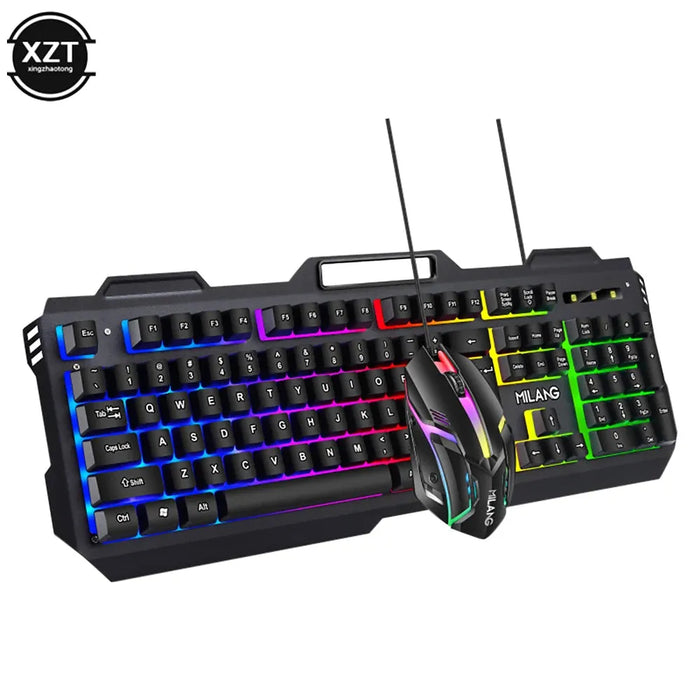 Wired Gaming Keyboard And Mouse RGB Backlit Keyboard Rubber PC Keycaps Keyboard Mouse Gamer Gaming Mouse