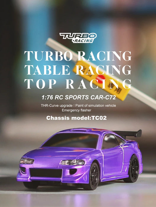 Turbo Racing 1:76 Scale RC Sport Car C72 C73 Table Game Racing Remote Control Mini Model Full Proportional RTR Kit Toys Turbo Racing 1:76 Scale RC Sport Car C72 C73 Table Game Racing Remote   Lacatang Shop Lacatang Shop 