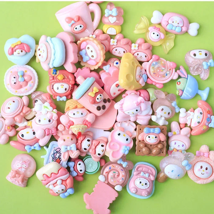 Kawaii Sanrio Resin Accessories Set - 10Pcs Hello Kitty, Kuromi & My Melody DIY Decor for Phone Cases and Headwear Kawaii Sanrio Resin Accessories Set - 10Pcs Hello Kitty, Kuromi & My   Lacatang Shop Lacatang Shop 