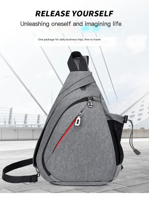 Oxford Cloth Chest Bag Men's Fashionable Crossbody Bag Outdoor Multifunctional Lightweight Casual Small Backpack Oxford Cloth Chest Bag Men's Fashionable Crossbody Bag Outdoor   Lacatang Shop Lacatang Shop 