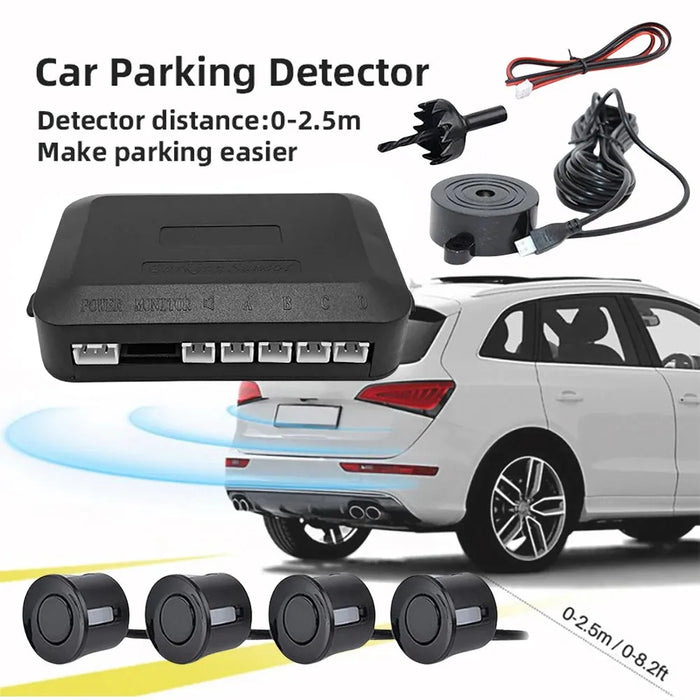 Sound Alarm Indicator 12V Reverse Backup Radar Sound Alert Car Reverse Backup Rear Radar System Sound Alarm Safety Kit 12V Reverse Radar Sound Alarm Kit for Car Safety - Backup Alert System  Lacatang Shop Lacatang Shop 