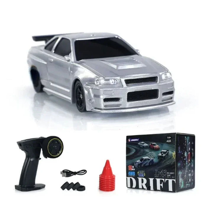 High-Speed 1/43 Scale 2.4G RC Drift Car - 4WD Remote Control Mini Racing Model for Boys, Perfect Gift