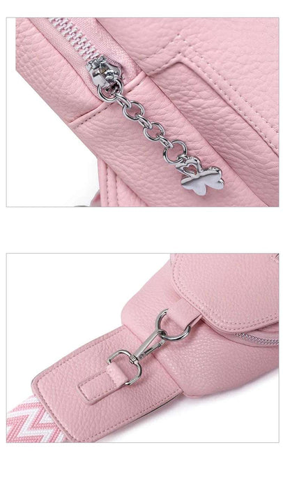 Women's Chest Bags Pure ColorPU leather Female Crossbody Bags Fashion Sports Shoulder Bag Casual Female Sling Waist Chest Pack