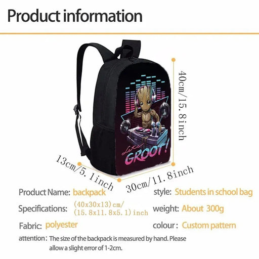 Groot Marvel Superhero School Backpack with Cartoon Design - Stylish Knapsack for Kids and Adults, Perfect Gift for Students - Lacatang Shop