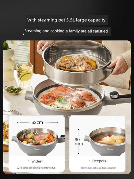 Midea Non-Flower Core Electric Frying Pan For Home Non-Stick Pan Multi-Functional Cooking and Cooking Integrated Large Capacity Electric Hot Pot :

Introducing Midea Non-Flower Core Electric Frying Pan for Home: Versatile, Non-Stick, and High Capacity Hot Pot!  Lacatang Shop Lacatang Shop 