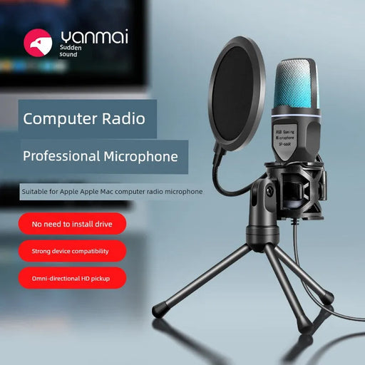 Computer USB Radio Microphone Apple Apple Applicable Mac Microphone MacBook Conference Video Microphone USB Radio Microphone for Apple Mac & MacBook - Perfect for Conferencing  Lacatang Shop Lacatang Shop 