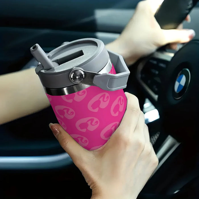 Portable Car Cup Barbie Stainless Steel 304 Tumbler Water Bottle 30oz/900ml Barbie 30oz Portable Stainless Steel Tumbler Car Water Bottle  Lacatang Shop Lacatang Shop 