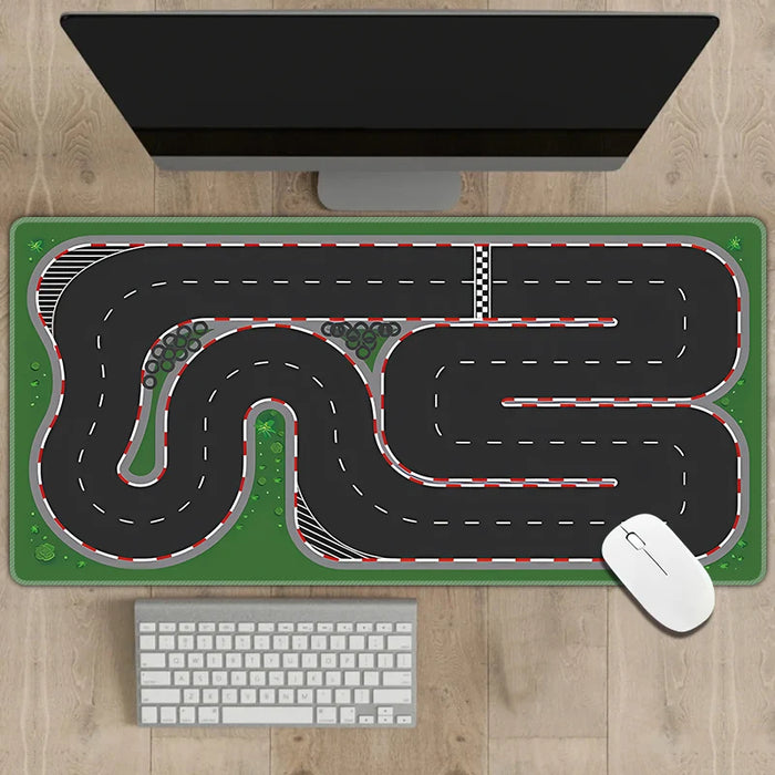 Multipurpose Non-Slip Rubber Mouse Pad 300x700mm - Traffic Simulation Design, 2mm Thick Desk Mat Multipurpose Non-Slip Rubber Mouse Pad 300x700mm - Traffic Simulation   Lacatang Shop Lacatang Shop 