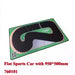 The TURBO RACING 1:76 Remote Control Car Track Set by Lacatang Shop offers a thrilling play mat perfect for enthusiasts, featuring curves, a green border, and the text "Flat Sports Car with 950*500mm 760101" in red, enhancing any remote control car adventure with drift and jump features.