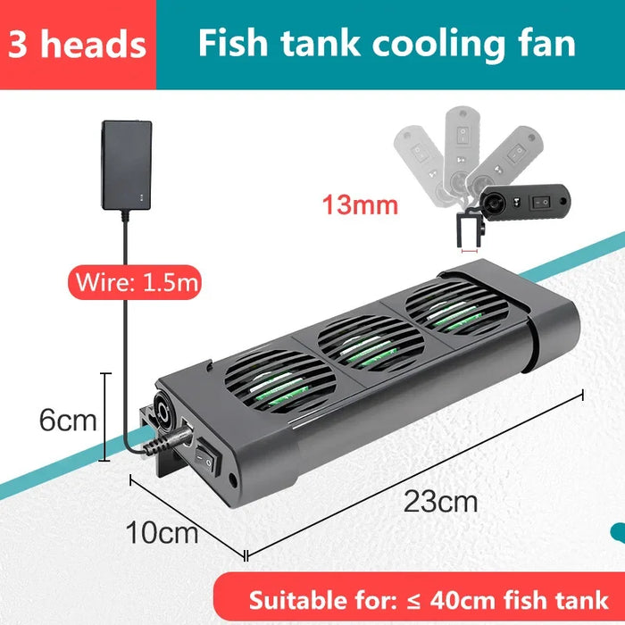 Aquarium Cooling Fan System for Fish Tanks - Adjustable Chiller with 2/3/4/5 Fan Options for Marine and Pond Use