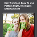 Two young women smile and pose with peace signs in front of a smartphone camera, highlighted by green focus squares. They are outdoors with trees and sunlight in the background. Text above reads: "Easy To Shoot, Easy To Use Pattern Flight, Intelligent Entertainment - Yellow Pandora Ninja Dragon Phantom 9 4K Dual Camera 360° Obstacle Avoidance Optical Smart Drone.