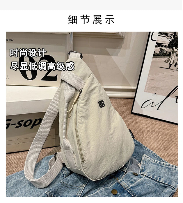 Nylon Zipper 2024 Hot Selling Women's Waist Packs Solid Color Versatile Casual Chest Bag Soft Simple Popular Crossbody Bag