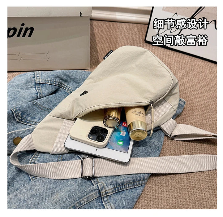 Nylon Zipper 2024 Hot Selling Women's Waist Packs Solid Color Versatile Casual Chest Bag Soft Simple Popular Crossbody Bag