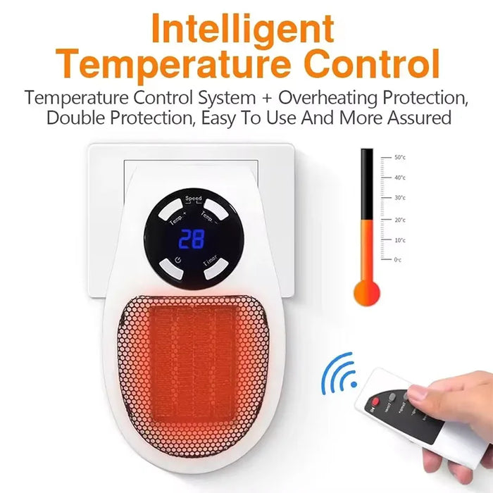 Heater Portable Electric Heater Plug-in Wall Mounted Room Heater Home Appliances Heating Stove Mini Radiator Remote Heater 500W Portable Wall-Mounted Electric Heater - 500W Mini Radiator  Lacatang Shop Lacatang Shop 