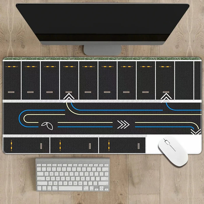 300x600mm Non-Slip Rubber Mouse Pad - Versatile Desk Mat with RC Racing Track Design, 2mm Thick