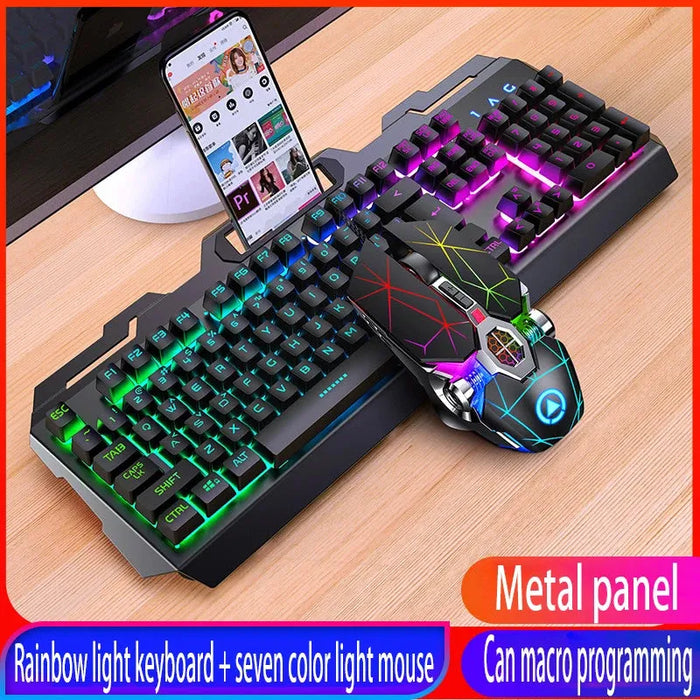 GX2 Wired Combination 104 Keys Mechanical Feel Keyboard and Mouse Replaceable Waterproof RGB Backlight Keyboard And Mouse Cover, Reference

Upgrade your setup with GX2 Wired Mechanical Keyboard and Mouse Set - Waterproof RGB, Replaceable Covers | Reference   Lacatang Shop Lacatang Shop 