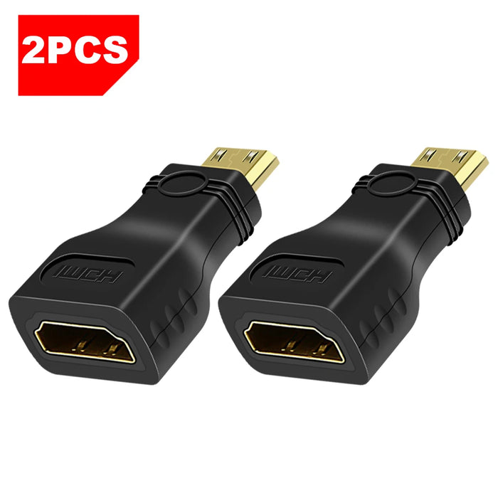 QGeeM Mini HDMI Male to HDMI Female Adapter - 4K 60Hz Converter for Mini PC, HDTV, and HD Cameras