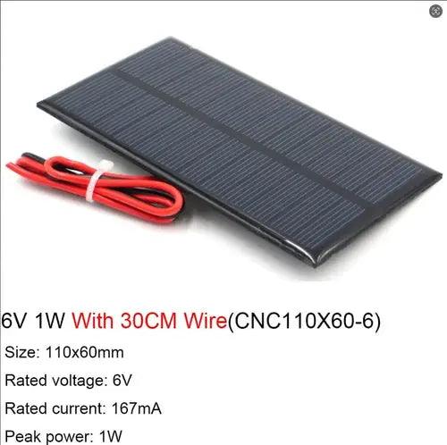 6V Solar Panel With 30 100 200CM Wire Mini Solar System DIY For 6V Solar Panel with Wire for DIY Projects Other AliExpress Lacatang Shop 