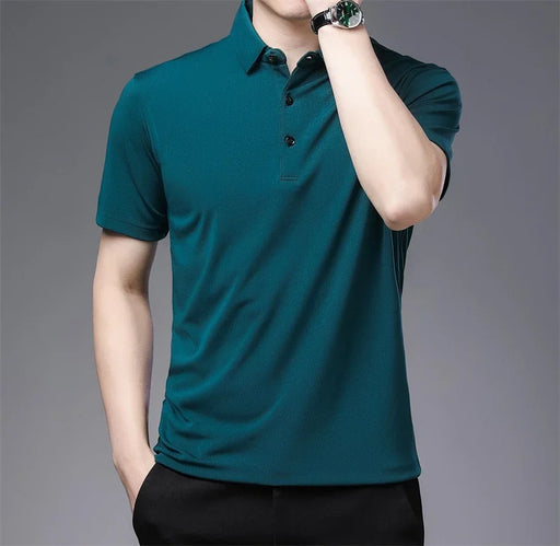 2024 Men's New Solid Color Business Casual POLO Shirt Summer Fashion Casual Short Sleeve Comfortable and Breathable Top 

 Summer 2024 Men's Solid Color Business Polo Shirt - Stylish and Comfortable Top for the Modern Gentlemen  Lacatang Shop Lacatang Shop 