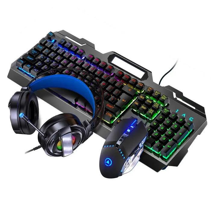 Backlit Wired Keyboard and Mouse Game Keyboard Mouse Earphone Set Of Real Mechanical Key Mouse Set 

Game in Style with Backlit Keyboard & Mouse Set: Mechanical Keys & Earphones Included!  Lacatang Shop Lacatang Shop 