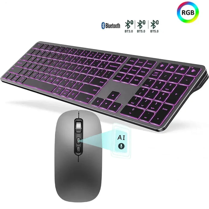 Rechargeable Bluetooth Keyboard and Mouse Backlit Gaming Keyboard AI Mouse Set Wireless Keyboard and Mouse Comb for Computer 

Power Up Your Gaming Setup with Rechargeable Bluetooth Keyboard and Mouse Set for Ultimate Performance 
  Lacatang Shop Lacatang Shop 