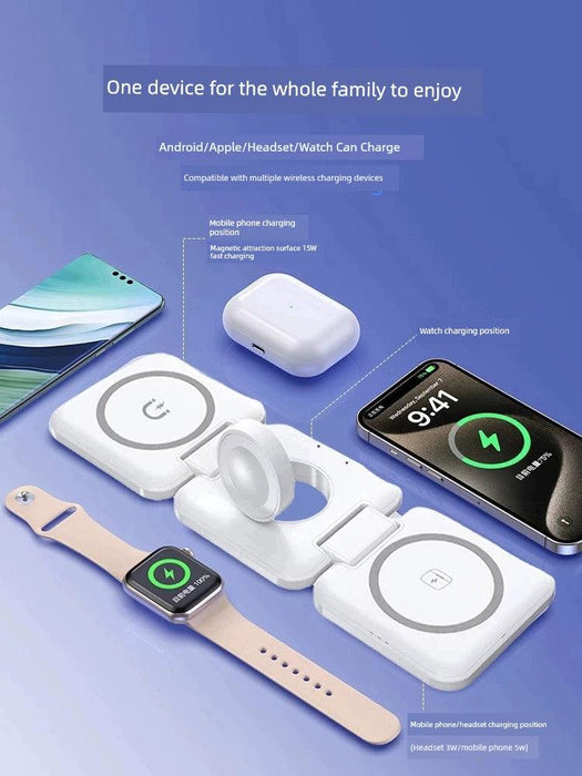 Three-in-One Wireless Charger Base Headset Apple Three-in-One Wireless Charger Base Headset Apple - Lacatang Shop  Lacatang Shop Lacatang Shop 