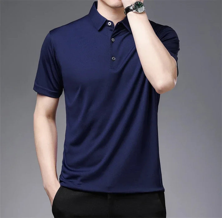 2024 Men's New Solid Color Business Casual POLO Shirt Summer Fashion Casual Short Sleeve Comfortable and Breathable Top 

 Summer 2024 Men's Solid Color Business Polo Shirt - Stylish and Comfortable Top for the Modern Gentlemen  Lacatang Shop Lacatang Shop 