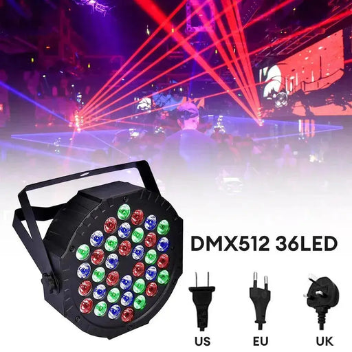 36 LED Stage Flat Par Lighting Effect DJ Disco Party Christmas Bar Club Wedding Show Lights Voice-activated Colorful Light 36 LED Stage Flat Par Lighting Effect DJ Disco Party Christmas Bar   Lacatang Shop Lacatang Shop 