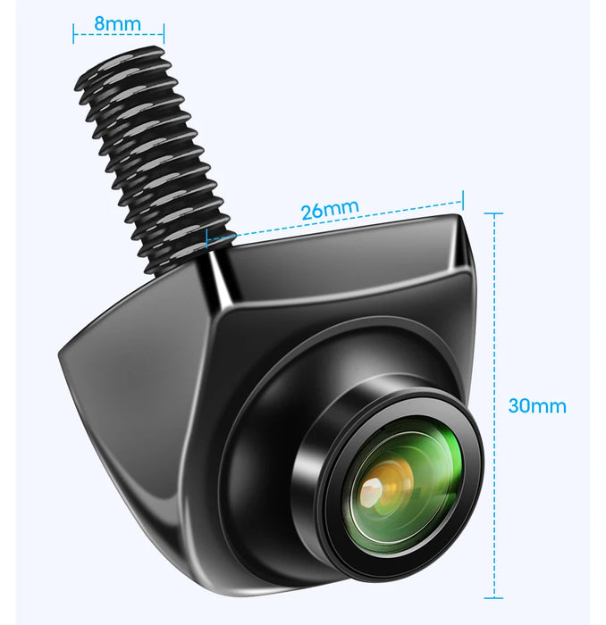 The Develuck HD 1080P camera from Lacatang Shop is a compact 8mm wide, 26mm deep, and 30mm high rear view camera featuring a small black design, forward-facing green-tinted lens, and screw-like mount. Ideal for enhanced visibility with crisp detail.