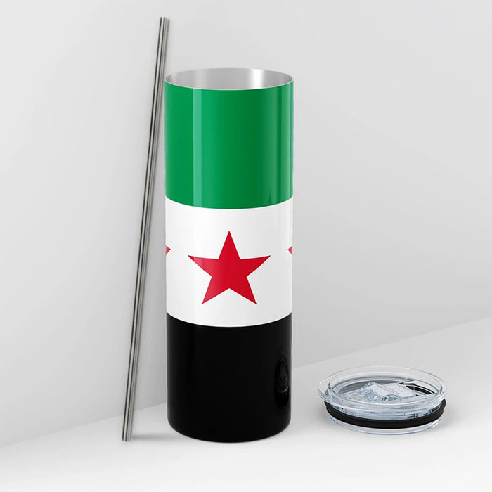 Funny Sticker Flag Map Of Syria Car Party Supplies Arab Republic Syria Three Star Flag Stainless Steel Thermos Cup Party Sticker