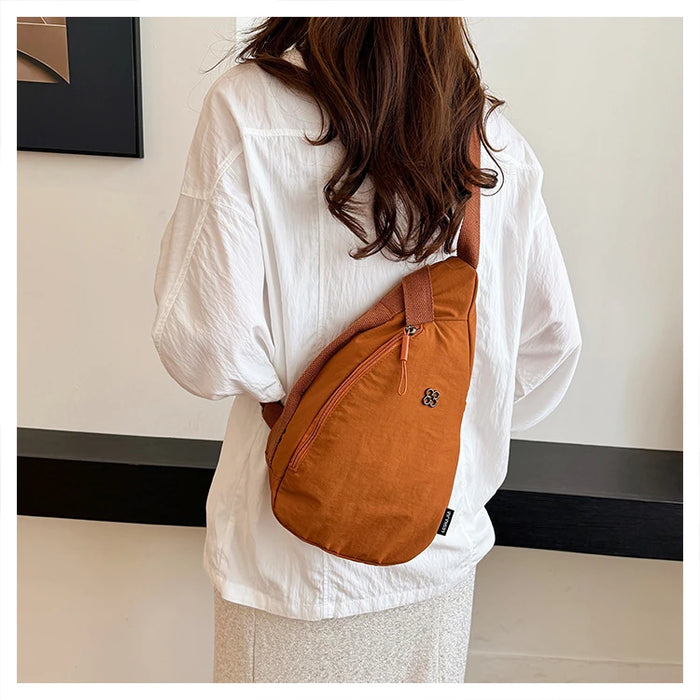 Nylon Zipper 2024 Hot Selling Women's Waist Packs Solid Color Versatile Casual Chest Bag Soft Simple Popular Crossbody Bag