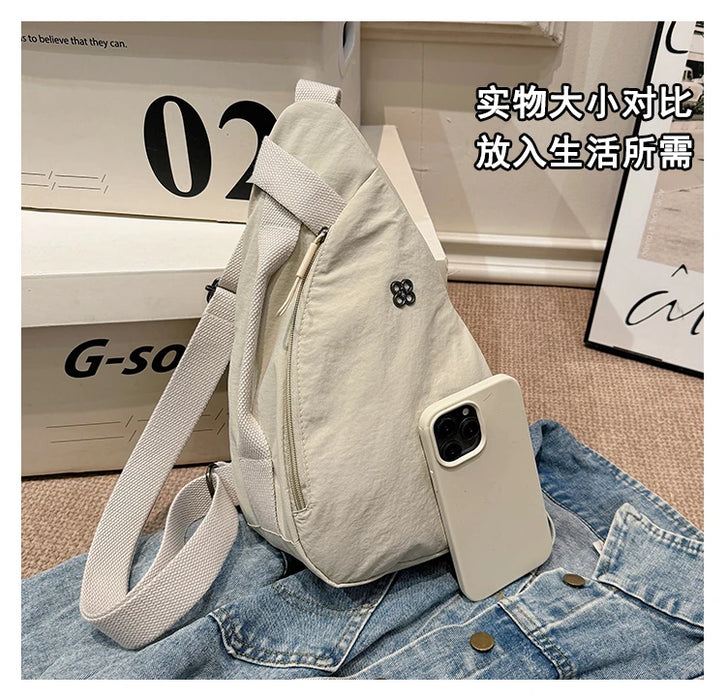 Nylon Zipper 2024 Hot Selling Women's Waist Packs Solid Color Versatile Casual Chest Bag Soft Simple Popular Crossbody Bag