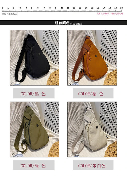 Nylon Zipper 2024 Hot Selling Women's Waist Packs Solid Color Versatile Casual Chest Bag Soft Simple Popular Crossbody Bag