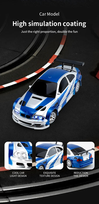 1/43 Scale High-Speed RC Drift Car - 2.4GHz Remote Control Off-Road Mini Racing Vehicle for Boys