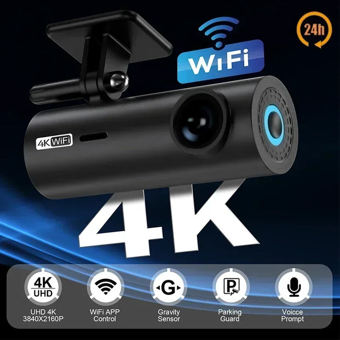 4K Car Dash Cam DVR Recorder Auto Recorder APP Control Black Box WIth - Lacatang Shop