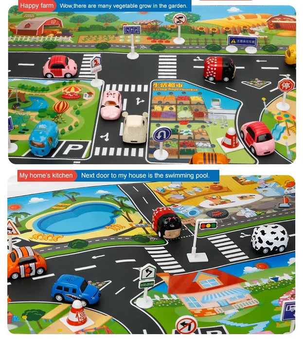 Interactive City Traffic Play Mat for Kids - Waterproof Educational Rug for Boys and Girls Interactive City Traffic Play Mat for Kids - Waterproof Educational   Lacatang Shop Lacatang Shop 