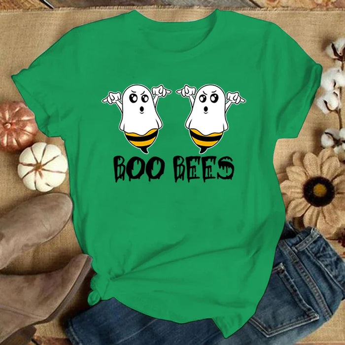 Funny "Boo Bees" Graphic Tee - Casual Summer Short Sleeve Shirt for Women Funny "Boo Bees" Graphic Tee - Casual Summer Short Sleeve Shirt for   Lacatang Shop Lacatang Shop 