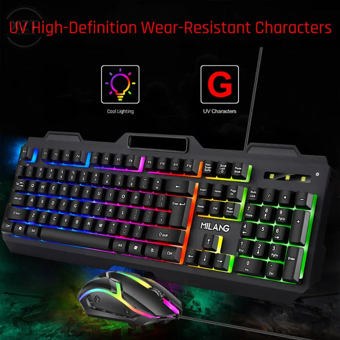 Wired Gaming Keyboard And Mouse RGB Backlit Keyboard Rubber PC Keycaps Keyboard Mouse Gamer Gaming Mouse