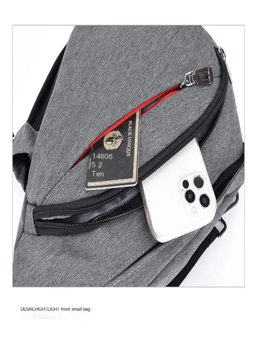 Oxford Cloth Chest Bag Men's Fashionable Crossbody Bag Outdoor Multifunctional Lightweight Casual Small Backpack Oxford Cloth Chest Bag Men's Fashionable Crossbody Bag Outdoor   Lacatang Shop Lacatang Shop 