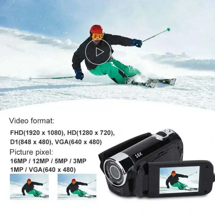 1080P Full HD Digital Camera 270° Rotation 2.7inch Touch Screen DV Video Recorder 16X Digital Zoom CMOS Sensor Digital Camcorder