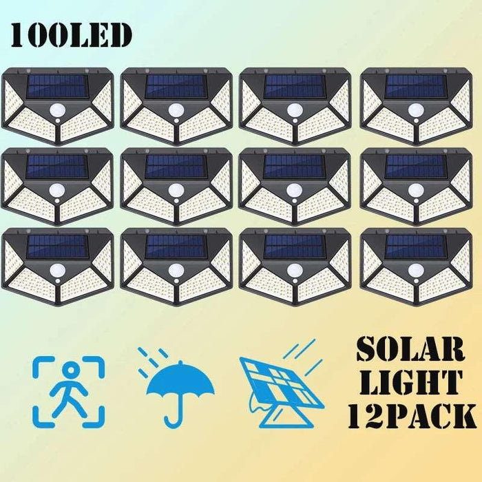 12 Pack Solar Lights Outdoor 100LED Wall Lamp Motion Sensor Security Solar Lights Outdoor - 12 Pack Other AliExpress Lacatang Shop 