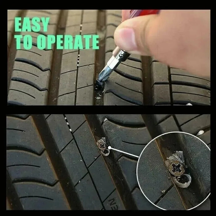 Tire Repair Nail Kit for Cars, Motorcycles, and Scooters - Rubber and Metal Sealant Set for Puncture Fixing