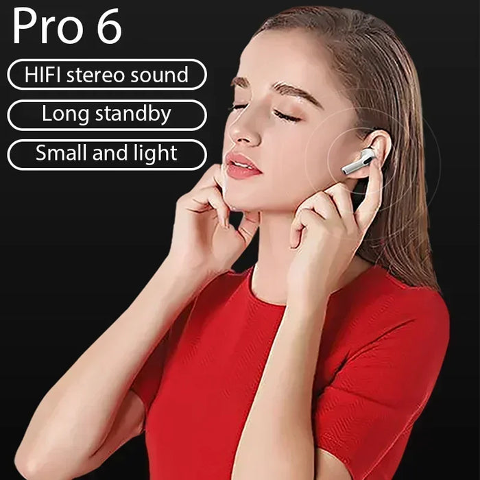 LS Original Pro 6 Mini TWS Bluetooth Earbuds - Wireless In-Ear Stereo Headphones for Xiaomi and Android LS Original Pro 6 Mini TWS Bluetooth Earbuds - Wireless In-Ear Stereo   Lacatang Shop Lacatang Shop 