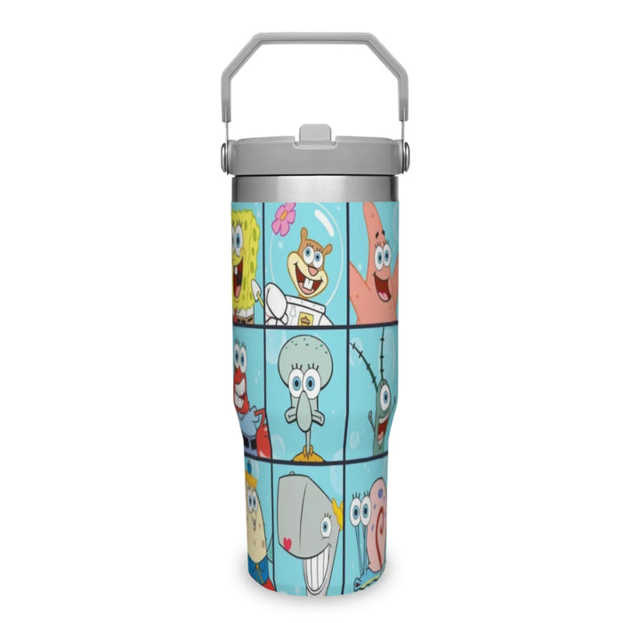 Portable Car Cup SpongeBob SquarePants Stainless Steel 304 Tumbler Water Bottle 30oz/900ml SpongeBob SquarePants 30oz Stainless Steel Car Tumbler - Portable  Lacatang Shop Lacatang Shop 