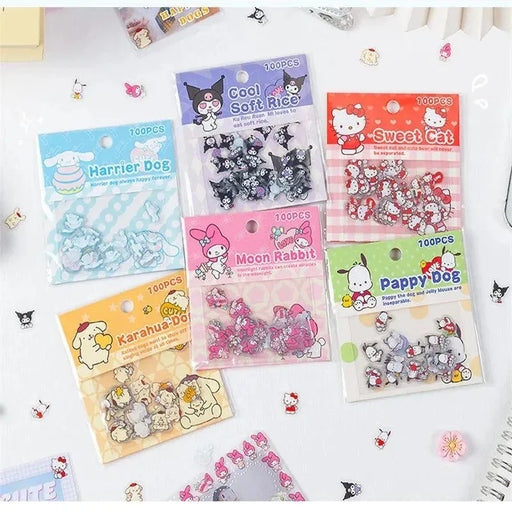 100pcs Sanrio Cartoon Sticker Pochacco Kuromi Melody Kitty Kawaii Stickers Student Stationery Supplies Birthday Gifts 100pcs Sanrio Cartoon Sticker Pochacco Kuromi Melody Kitty Kawaii   Lacatang Shop Lacatang Shop 