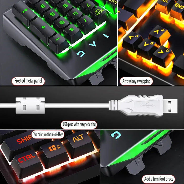 GX2 Wired Combination 104 Keys Mechanical Feel Keyboard and Mouse Replaceable Waterproof RGB Backlight Keyboard And Mouse Cover, Reference

Upgrade your setup with GX2 Wired Mechanical Keyboard and Mouse Set - Waterproof RGB, Replaceable Covers | Reference   Lacatang Shop Lacatang Shop 